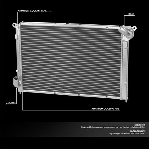 DNA Motoring RA-MINI-2 2-Row Full Aluminum Radiator Compatible with 02-06 Mini Cooper S Hatch R52 / Convertible R53, 07-08 S Convertible R53 MT in Saudi Arabia