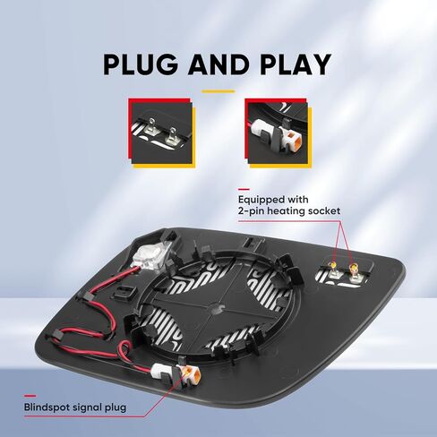 BSD Compatible with Ford Explorer Passenger Side Mirror, 2011 2012 2013 2014 2015 2016 2017 - Right Side Mirrors Replacement Glass with Blind Spot, Heated, BB5Z17K707D in Kuwait