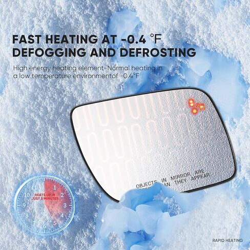 BSD Compatible with Ford Explorer Passenger Side Mirror, 2011 2012 2013 2014 2015 2016 2017 - Right Side Mirrors Replacement Glass with Blind Spot, Heated, BB5Z17K707D in Kuwait