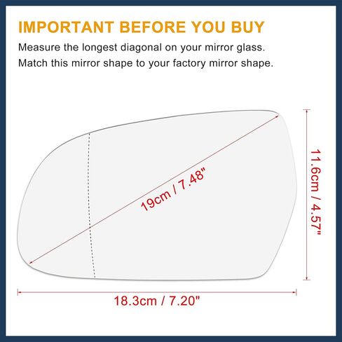 for Audi A5 Quattro S4 A4 S4 A3 2011-2013 Car Rearview Mirror Glass Replacement W/Backing Plate Heated Driver Left Side in Saudi Arabia