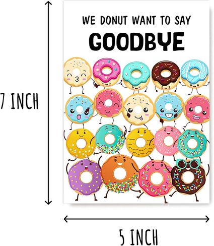 بطاقة وداعًا من We Donut Want To Say Goodbye - بطاقة وداع - بطاقة ترك لها - بطاقة مغامرات جديدة - بطاقة وداع لطيفة، 5 × 7 بوصات in Saudi Arabia