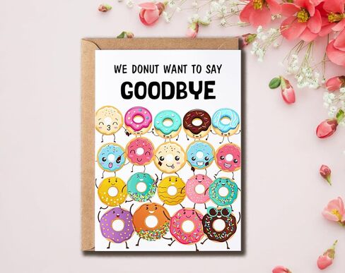 بطاقة وداعًا من We Donut Want To Say Goodbye - بطاقة وداع - بطاقة ترك لها - بطاقة مغامرات جديدة - بطاقة وداع لطيفة، 5 × 7 بوصات in Saudi Arabia
