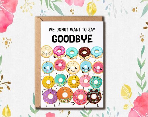 بطاقة وداعًا من We Donut Want To Say Goodbye - بطاقة وداع - بطاقة ترك لها - بطاقة مغامرات جديدة - بطاقة وداع لطيفة، 5 × 7 بوصات in Saudi Arabia