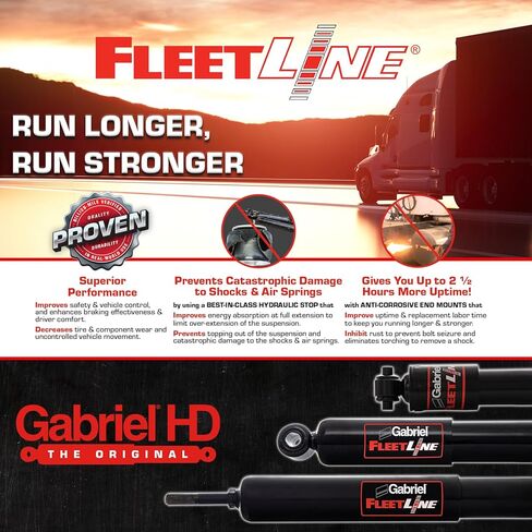 ممتص صدمات الكابينة عالي التحمل من Gabriel 83048 Fleetline يناسب فولفو VAH VN VNL VNM VNX VT Series OEM# 21391412 20496215 20704334 20721254 21368413 (عبوة واحدة) in Saudi Arabia