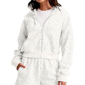 المرأة Y2k لطيف Ditsy الأزهار اقتصاص جاكيت من الصوف هوديس زمم قناع السترة البلوز البلوز الخريف الجمالية in Kuwait