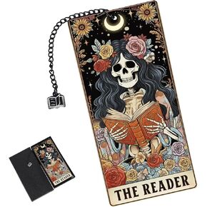 Gothic Skull Bookmarks Gifts - Funny Skeleton Bookmarks for Women, Tarot Reader Reading Accessories for Book Lovers, Halloween Christmas Graduation Birthday Gifts for Friends Bookish in Kuwait