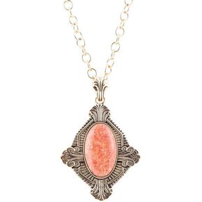 Barse Jewelry Valerie Orange Sponge Coral and Golden Pendant Necklace in Kuwait