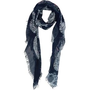 Frida Cashmere and Silk Sugar Skull Bandana Neckerchief Navy Blue in Saudi Arabia