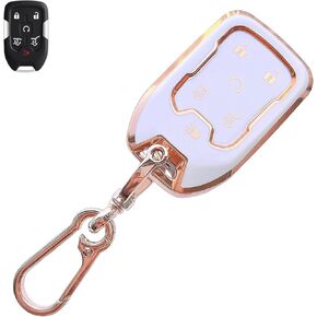 for Ford Key fob Cover with Keychain,White Soft TPU Protection Key Case Shell,5 Buttons Compatible with Fusion Mustang F150 Edge Explorer Lincoln MKZ MKC MKX Smart Remote Key (For Ford B) in Kuwait