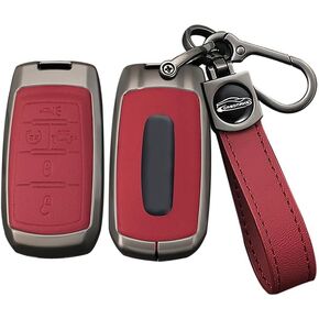 ontto Car Key Cover Case Fit for Dodge Ram 1500 2500 3500 4500 5500 2019-up,Metal Frame Key Fob Shell Leather Key Skin Fit for Ram Truck,Stylish Vehicle Key Protector,4-Button-Black in Kuwait