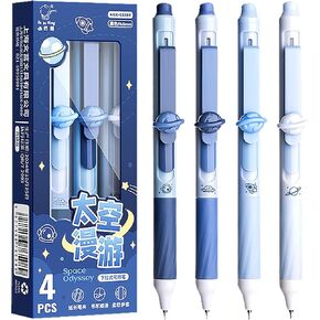 4pcs Blue Erasable Pens 0.5mm GelPens Black Ink Retractable Mistake-Free Smooth Writing Pens with Erasers for Women Men Office Supplies (blue 4pcs, Black) in Kuwait