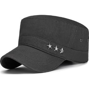 Cadet Army Cap Military Style Vintage Flat Top Hat for Men in Kuwait
