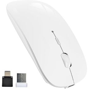 Bluetooth Mouse, Rechargeable Wireless Mouse Dual Mode(Bluetooth 5.2+USB),Silent Slim with Adjustable DPI Computer mice for Laptop,Tablet,PC,Notebook,MacBook,OS,Android,Windows(Black) in Kuwait