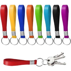 حلقات مفاتيح للسوار من السيليكون، 8 عبوات متعددة الألوان، حلقات معدنية مقسمة، بطول 4.7 بوصة in Kuwait