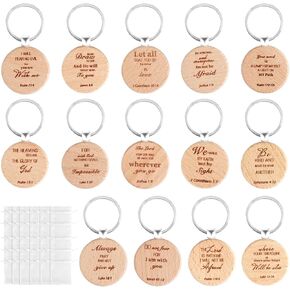 70 Set Christian Keychain Bulk with Drawstring Bags Inspirational Quotes Bible Verse Wooden KeyChain Women Men Religious gift for Church in Kuwait