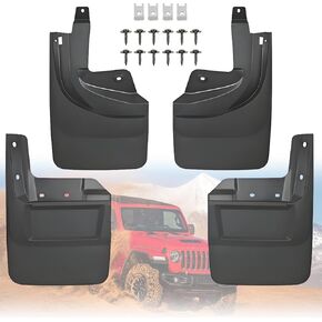 Heavy Duty Car Mud Flaps Splash Guards Mudguard Compatible with Jeep Wrangler Rubicon 2019 2020 2021 2022 2023 2024 2025 Front and Rear Mudflaps with Screw Accessories & Car Wash Towels, 4Pcs in Saudi Arabia