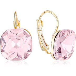 Sparkling Square Crystal Drop Earrings for Women - Fashion Dangle Hoop leverback Earrings Sparkly Rhinestone Geometric Design with Multiple Color Options, Brides, Bridesmaids, Wedding Jewelry in Saudi Arabia