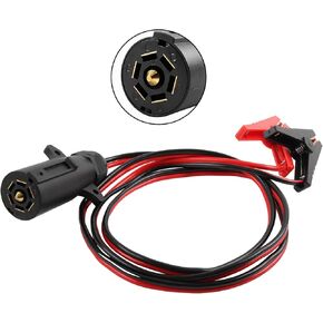 7 Way Trailer Plug to Alligator Clips Cable, 10AWG 7 Pin 12V Power Access to Crocodile Clip Connector, Power Source for RV Truck Trailer Quick Connect 6.5FT in Kuwait