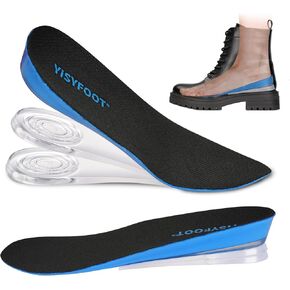 نعال داخلية لزيادة الارتفاع قابلة للتعديل للرجال، حشوات لرفع الكعب مع امتصاص الصدمات وبطانة مريحة، نعال داخلية للأحذية مخفية ومحمولة (أزرق، بيج) in Kuwait