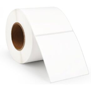 2.8" x 2.8" White Square Thermal Label Stickers, Self-Adhesive Large Square Direct Thermal Labels with Perforation Line Compatible with Most Thermal Printers (500 Sheets/Roll) in Kuwait