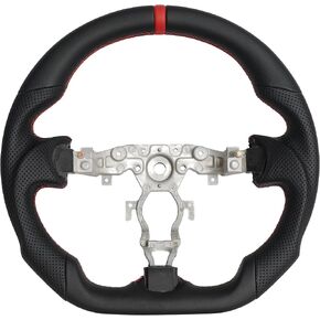 Real Carbon Fiber Steering Wheel for Nissan 370Z 2008-2022,Nappa Perforated Anti-Slip Perforated Leather Grip (White Positioning Line) in Kuwait