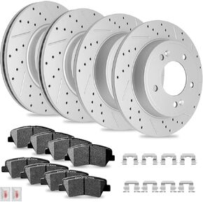 Disc Brake Kits with Pads and Rotors Front & Rear Drilled Slotted Vented Rotor for 2013 2014 2015 2016 Hyundai Elantra (Gt) 2013-2014 Elantra Coupe 2012 Veloster 2014-2016 Kia Forte Koup in Kuwait