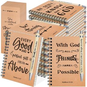 90 Pcs/30 Set Christian Spiral Notebooks Bulk with Ballpoint Pen and Bookmark; Small Prayer Journal Notebook; Christian Gifts for Church Members, Bible Study Groups & Church Families in Kuwait