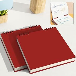 2 حزمة من دفاتر الملاحظات الحلزونية مقاس A5 للمدرسة والمكتب - ورق سميك 120 صفحة، مسطر بالكلية، مجلات كتابة بسيطة، غلاف صلب متين وتصميم مقاوم للماء (أحمر) in Kuwait