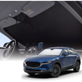 Windshield Sunshade for Mazda CX-30 2019-2026, Foldable Front Windshield Sun Cover with Steering Wheel Shade, UV Heat Reflective Car Sun Visor to Keep Interior Cool in Saudi Arabia