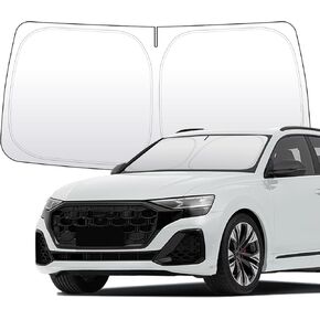 مظلة شمسية سميكة للزجاج الأمامي مكونة من طبقتين متوافقة مع بورش كايين 2019 إلى الوقت الحاضر، كتل شمسية قابلة للطي تناسب 99٪ حرارة، تحافظ على برودة السيارة الداخلية (لبورشه كايين 2019 إلى الوقت الحاضر) in Kuwait