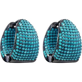 أقراط دائرية مكتنزة للنساء باللون الأزرق مجوهرات عصرية عصرية in Kuwait