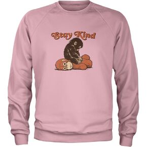 Punch Stay Kind Macaque Adult Crewneck Sweatshirt, Soft Fleece, Graphic Pullover in Kuwait