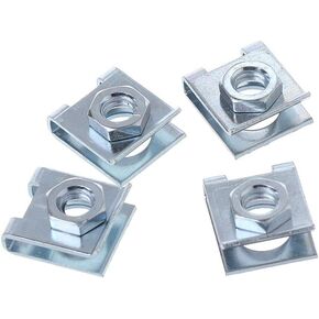 4 قطعة مشابك لوحة ترخيص السيارة، 6 مم معدن فضي على شكل حرف U مشبك تثبيت مع قاعدة لولبية للوحة حماية ممتص الصدمات للمحرك in Kuwait