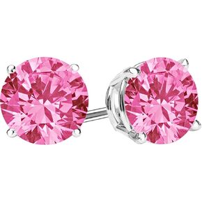 Houston Diamond District 0.5-4 Carat Total Weight Pink Sapphire Stud Earrings 4 Prong Push Back for Women in Saudi Arabia