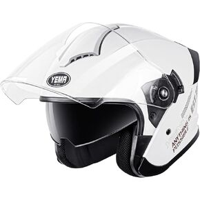 خوذة دراجة نارية مفتوحة الوجه 3/4 من YEMA معتمدة من وزارة النقل - قناع مزدوج، مشبك سريع الفك، خوذات الدراجات النارية للبالغين للرجال والنساء، خوذة دراجة نارية للشارع YM-650 in Kuwait