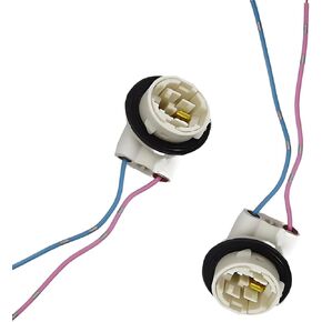 2 PCS Car Brake Light Socket, 3157B Brake Light Adapter Harness Socket, Daytime Running Bulbs Wire Harness Pigtail, Universal for Most Cars (Multicolored) in Kuwait