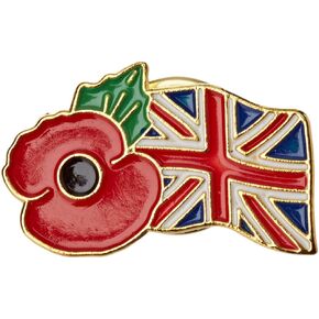 شارة بدبوس مطلية بالمينا بتصميم علم الخشخاش والاتحاد مقاس 1 بوصة in Kuwait