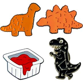 Dinosaur Chicken Nugget Enamel Pins Funny Backpack Pins for Women Men Pop Culture Enamel Pins Cute Cool Button Lapel Brooch Pins for Backpacks Hats in Kuwait