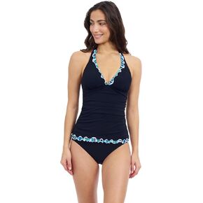 Profile by Gottex Women’s Blue Multicolor Tricolore Halter Neck Detail Tankini with Soft Cups and Full Lining Swim Essential in Kuwait