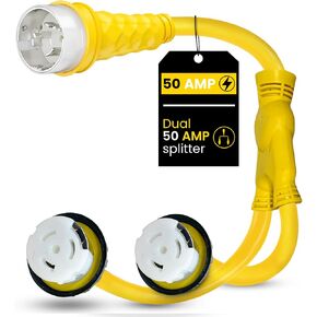 Marine & RV Cords 125/250v 50 amp Male x (2) 125/250v 50a Female Marine Y Splitter Boat Shore Power Adapter - 31525 in Kuwait