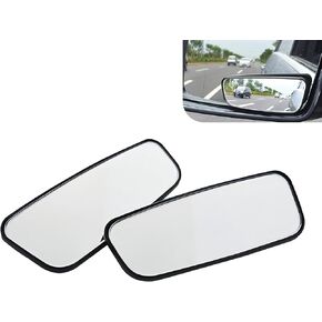2 PCS Blind Spot Mirror, Framed Rectangular Adjustable Blind Spot Mirror, HD Glass and Convex Wide Angle Rearview Mirrors, Universal Adhesive Blindspot Mirrors for Most Cars (Black) in Kuwait