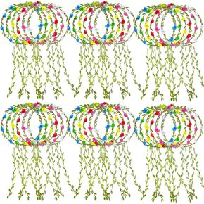 30 قطعة متنوعة من الزهور الملونة على شكل تاج بوهيمي من الزهور عصابات الرأس متعددة الألوان، عصابة رأس إكليل إكليل من الأوراق الخضراء، ديكور للنساء، لوازم حفلات الزفاف وأعياد الميلاد والحفلات الجنية in Kuwait
