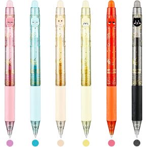 12 Colors Cute Glitter Erasable Pens, 0.5mm Fine Point Colored Retractable Gel Pens, Smooth Writing Ink Pen Marker Make Mistakes Disappear for Coloring Note-Taking Supplies in Kuwait