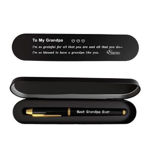 Grandpa Gifts from Grandchildren - Best Grandpa Ever Engraved Pen, Black Ink Pen Set for Grandpas Birthday, Thank You Gifts for Grandfather Christmas in Kuwait