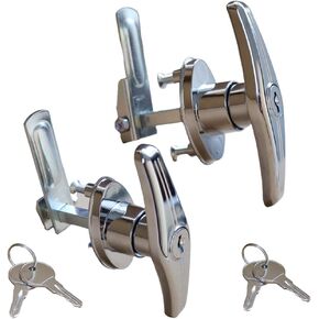 WJSKDQ Truck Cap Camper Shell T-Handle Lock Latch Replacement Parts,Matching Set T-Handles Lock, Keyed Alike (Left&Right)-Complete Set (2Pack) (Silver) in Kuwait