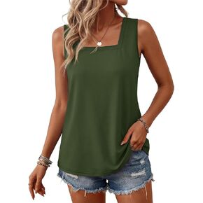YUCOLEN Womens Tank Tops Loose Fit Square Neck Summer Sleeveless Tops Casual Basic 2026 Trendy in Kuwait