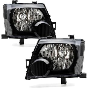 Headlights Assembly Fit For 2005 2006 2007 2008 2009 2010 2011 2012 2013 2014 2015 Nissan Xterra Black Housing Clear Lens Halogen Headlamp Driver & Passnger Side Replace NI2502161 26010EA025 in Kuwait