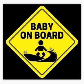 ملصق مغناطيسي للأطفال على لوح ركوب الأمواج من MAGNET Baby on Board Surfing Baby مقاس 5 بوصة in Kuwait