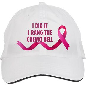 Makoroni - I DID IT I RANG The Chemo Bell Cancer Awareness Hat Adjustable Cap, DesI22 White in Kuwait