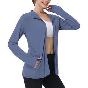 Womens Sun Protection Jacket UPF 50+ Full Zipper Long Sleeve Hoodie Shirts Outdoor Athletic Jacket in Saudi Arabia